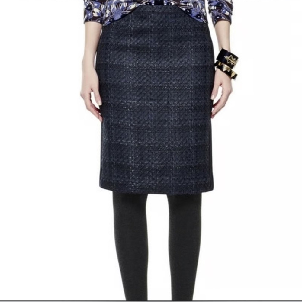 Tory Burch Navy Textured Pencil Skirt size 6
